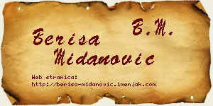 Beriša Midanović vizit kartica